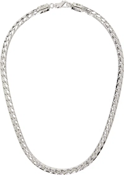Emanuele Bicocchi Ssense Exclusive Silver Herringbone Necklace In Metallic