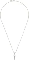 Emanuele Bicocchi Ssense Exclusive Silver Polished Cross Necklace In Silver