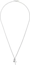 Emanuele Bicocchi Ssense Exclusive Silver Skull & Cross Necklace In Silver
