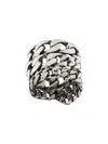 Emanuele Bicocchi Stacked Cable Chain Ring In Silver