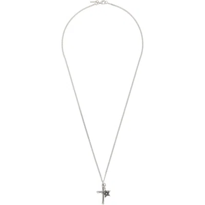 Emanuele Bicocchi Stella & Cross Pendant Necklace In Silver