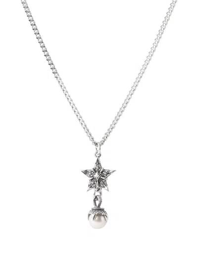 Emanuele Bicocchi Stella Pearl-pendant Necklace In Silver