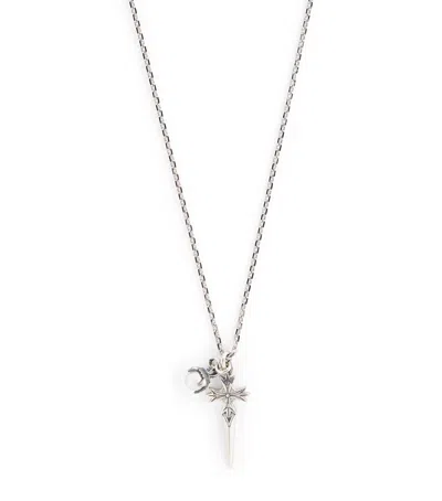 Emanuele Bicocchi Sterling Silver And Freshwater Pearl Pugnale Necklace