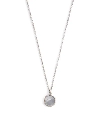 Emanuele Bicocchi Sterling Silver And Mother-of-pearl Flourish Amulet Necklace
