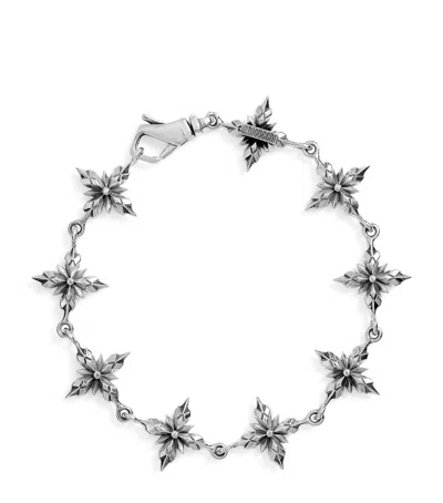 Emanuele Bicocchi Sterling Silver Crest Bracelet In Metallic