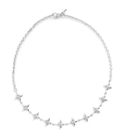 Emanuele Bicocchi Sterling Silver Cross Chain Necklace In Metallic