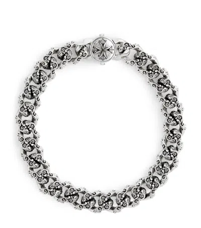 Emanuele Bicocchi Sterling Silver Flourishing Chain Bracelet
