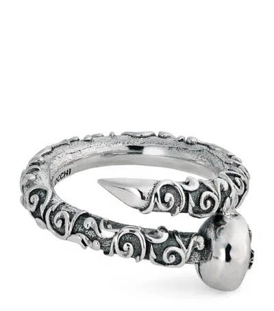 Emanuele Bicocchi Sterling Silver Flourishing Spiral Ring