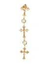 Emanuele Bicocchi Sterling Silver Single Earring With Three Avelli Crosses In Gold