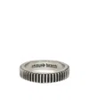 Emanuele Bicocchi Silver Serrated Band Ring In Gray