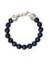 Emanuele Bicocchi Armband Mit Tigerauge-perlen In Blue