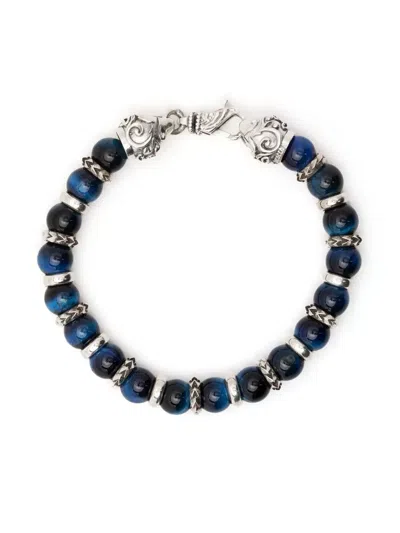 Emanuele Bicocchi Armband Mit Tigerauge-perlen In Silver