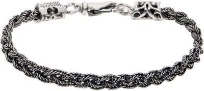 Emanuele Bicocchi Tiny Fishtail Braid Bracelet In Silver