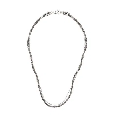 Emanuele Bicocchi Twisted Chain Necklace In Gray