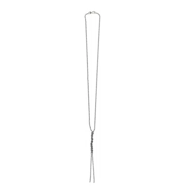 Emanuele Bicocchi Crochet Design Mini Tie Necklace In Sterling Silver In Gray
