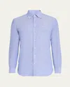 Emanuele Maffeis Men's Button-collar Cotton Sport Shirt In Lt Blue