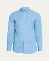 Emanuele Maffeis Men's Button-collar Denim Sport Shirt In Charmbray