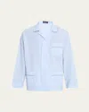 Emanuele Maffeis Men's Cali Cotton Gingham Long Pajama Set In Blue