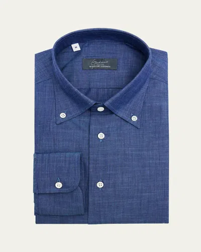Emanuele Maffeis Men's Cotton Button-collar Sport Shirt In Dk Blue