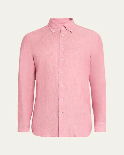 Emanuele Maffeis Men's Cotton Button-collar Sport Shirt In Pink