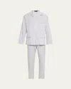 Emanuele Maffeis Men's Cotton Candy Stripe Long Pajama Set In Gray