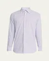 Emanuele Maffeis Men's Cotton Graph Check Sport Shirt In Brn Blue