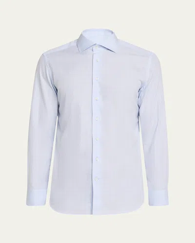 Emanuele Maffeis Men's Cotton Grid Check Dress Shirt In Lt Blue