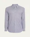 Emanuele Maffeis Men's Cotton Micro-check Sport Shirt In Navy Wht