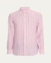 Emanuele Maffeis Men's Cotton Multi-stripe Sport Shirt In Pink Blue