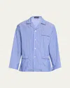 Emanuele Maffeis Men's Mussaka Wrinkle-free Long Pajama Set In Blue