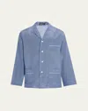 Emanuele Maffeis Men's Twins Cotton And Silk Long Pajama Set In Navy