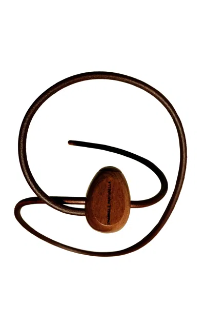 Emanuele Pantanella Design Mahogany And Brown Leather Uovo Belt
