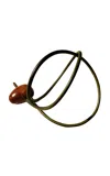 Emanuele Pantanella Design Mahogany And Green Leather Uovo Belt In Brown