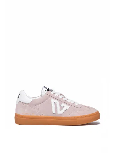 Emanuélle Vee Pink Suede Low-top Sneakers In Neutral