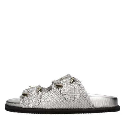 Emanuélle Vee Emanuelle Vee Sandals In Argento Metallici E Grigi