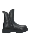Emanuélle Vee Woman Ankle Boots Black Size 11 Leather In Black