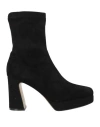 Emanuélle Vee Woman Ankle Boots Black Size 10 Textile Fibers