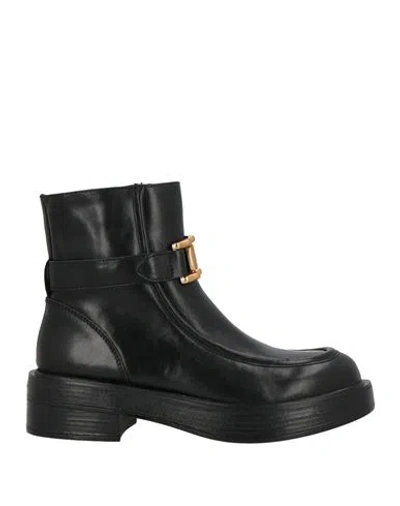 Emanuélle Vee Woman Ankle Boots Black Size 6 Leather