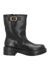 Emanuélle Vee Woman Ankle Boots Black Size 8 Calfskin In Black