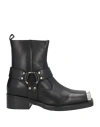 Emanuélle Vee Woman Ankle Boots Black Size 7 Leather In Black