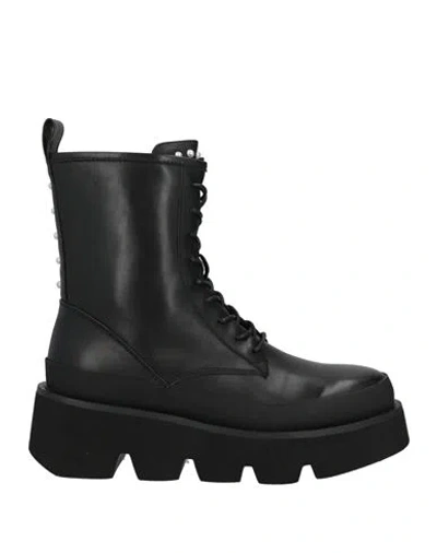 Emanuélle Vee Woman Ankle Boots Black Size 8 Leather