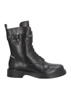 Emanuélle Vee Woman Ankle Boots Black Size 8 Leather In Black