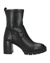 Emanuélle Vee Woman Ankle Boots Black Size 8 Leather In Black