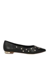 Emanuélle Vee Woman Ballet Flats Black Size 7 Leather In Black