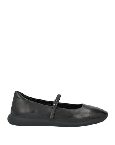 Emanuélle Vee Woman Ballet Flats Black Size 8 Leather In Transparent