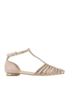 Emanuélle Vee Woman Ballet Flats Taupe Size 7 Leather In Grey