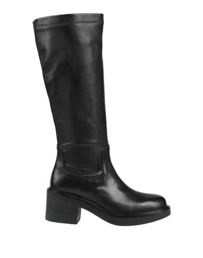 Emanuélle Vee Woman Boot Black Size 7 Calfskin In Multi