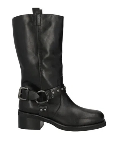 Emanuélle Vee Woman Boot Black Size 5 Leather