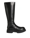 Emanuélle Vee Woman Boot Black Size 7 Leather In Black