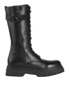 Emanuélle Vee Woman Boot Black Size 8 Leather In Black